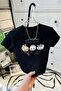 You Should Be Happy Printed Y2K Short Sleeve Crop Body - 2