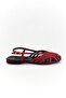 Rosamar Red Leather Band Detail Flat Sole Women's Sandals - 4