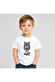 Cotton Fabric White T-Shirt with Wolf Print and Wolf Cub Text