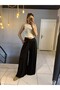 Women's Anthracite Black Color Shalwar Cut Loose Leg Modal Pants - 3