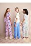 Cotton Pink Cream Blue Printed 3-Piece Pajama Set - 2