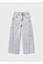 Girl's Wide Leg Jeans Gray - 2