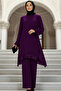 Plus Size Hijab Evening Dress Tunic Trousers 2 Piece Set Chiffon Sequin Detailed Tbselbe68 - 4