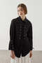 Eyelet Lace-Up Shirt Black - 4