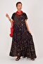 Authentic Women's Ethnic Pattern Asymmetric Short Sleeve Mother Dress - 3
