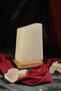 White Block Model Salt Lamp with Wooden Base Decorative Ambient Lamp - 3