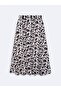 Long Patterned Brown Skirt - 2