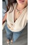 Stone lyocell blend crossover blouse - 2
