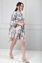 Women's Shawl Patterned Double Pocket Italian Cotton Shirt Dress - 2