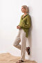 Women's Straight-Leg Double-Pocket Beige Linen Trousers - 4