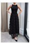Floral Embroidered Zero-Sleeve Tulle Dress - 3