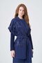 Women's Laser Cut Motif Double Suit Set Navy Blue 31349 - 4