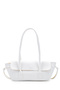 Baguette Women's Shoulder Bag with Knot Detail on the Edges, Munich White