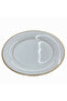 White Porcelain Dinner Plate with Gold Beaded Rim — 10 Inch
