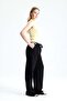 Black Tensel Washable Elastic Waist Pants - 2