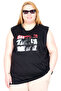Mode XL Real Big Size Women's Athlete Printed Sandıego U26013 Black