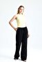 Black Tensel Washable Elastic Waist Pants - 3