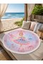 Pink Ballerina Princess Girl's Round Beach Towel 150 cm - 2