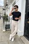 Salto Double Fabric Pleated Men's Beige Baggy Pants Wide Leg Trousers - 2