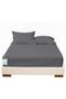 3 Piece Fitted Sheet Set 160x200cm with 2 Pillow Cover Supersoft Bedding Set (Silver)