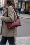 Molly Faux Leather Women's Hand and Shoulder Bag Claret Red - 8