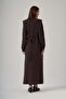 2036 Vest-Style Tencel Dress with Gold Button Detail – Brown - 4