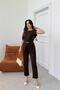 Women's Brown Shoulder Button Detailed Sleeveless Blazer Pants Suit ---Nbtkm4061 - 2