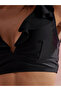 Black Plunge Neck Ruffle Crop Top and High Waist Brief Set - 3