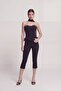 Mid-Waist Lycra Una Capri Pants Black - 5