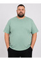 Çağla Men's Large Size Cotton Lycra Crew Neck T-Shirt