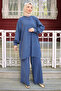 Indigo Buttoned Tunic Trouser Suit - 2