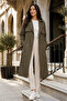 Women's Khaki Double-Breasted Trench Coat with Belt, Water-Repellent Long Overcoat