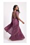 Nool Pakshi Mauve Satin Saree with Unstitched Blouse Material - 3