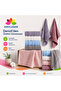 Elegant 10 Pieces Hand and Face Towels 50X90 cm Cotton Striped Border Soft Absorbent Bathroom Guest Towel Set - 7