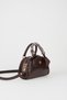 Women's Peony Brown Scarf Gift Faux Leather Medium Size Zipper Closure Handbag and Shoulder Bag