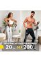 5-Piece Resistance Band Set, Up to 200lbs, with Door Anchor Handles Ankle Straps, for Muscle Training