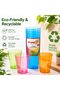 Sunny Colored Reusable Plastic Cups 8oz – 25 PCS Transparent Colored Drinking Cups for Juice, Water & Soft Drinks | Recyclable BPA-Free Party Cups (Blue) - 3