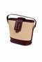 Original Straw Claret Red Bucket Model Gold Buckle Detailed Women's Hand and Shoulder Bag - 2
