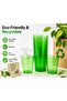Sunny Colored Reusable Plastic Cups 8oz – 25 PCS Transparent Colored Drinking Cups for Juice, Water & Soft Drinks | Recyclable BPA-Free Party Cups (Green) - 3