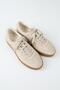 Palminteri Men's Genuine Leather Lace-Up Beige Sneakers - 3
