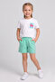 Girl's Cotton T-Shirt Set with Shorts - 2