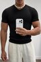 Men's Slim Fit Ribbed Knit T-Shirt Crew Neck Premium Cotton Basic Summer T-Shirt