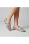 (Gedik Paşalı) Knitted Casual Women's Flat Shoes Silver - 2