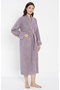 Şalyaka Square Jacquard Bamboo Cotton Lace Stylish Women's Bathrobe Soft Textured Super Absorbent - 3