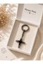 Gothic Cross Detailed Black Star Keychain – Unisex Alternative Style Accessory - 3
