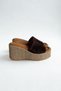 Brown Genuine Leather Wedge Heel Women's Slippers Sl339 - 4