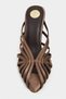Judith Brown Satin Open Toe Detailed Caged Women's Heeled Slippers - 5