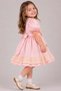 Girl's Baby Collared Skirt with Lace Embroidery on the Hem and Chest, Pink Dress with Kangaroo Pockets - 4