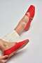 Y726632609 Red Heart Buckle Detailed Women's Ballerinas - 4