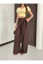 Linen Palazzo Trousers with Shawl and Stone Accessories - 3